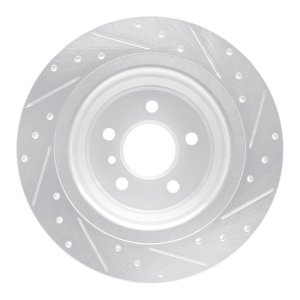 Mercedes-Benz GLE300D Brake Rotor (1) - Rear Left - R1 Concepts - Drilled & Slotted - Silver - `12-`18
